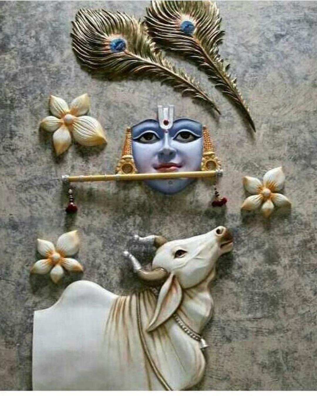 Riddhi Siddhi Art Creations - Symbolic Cow Flute Peacock Iconography Mural